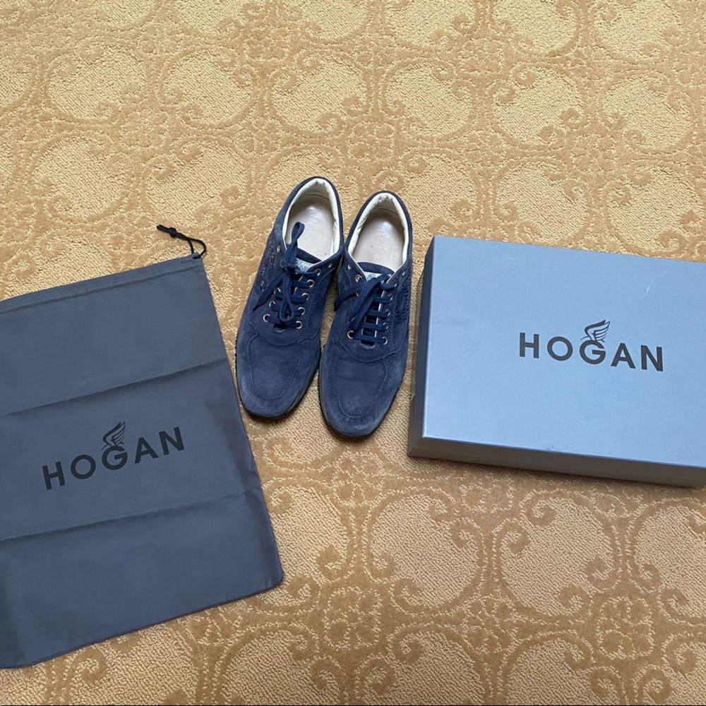 Hogan sneakers navy suede size 38